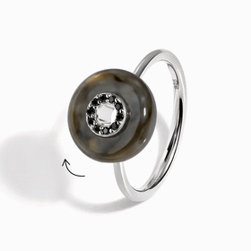 Labradorite Black Spinel Fidget Ring - Liora