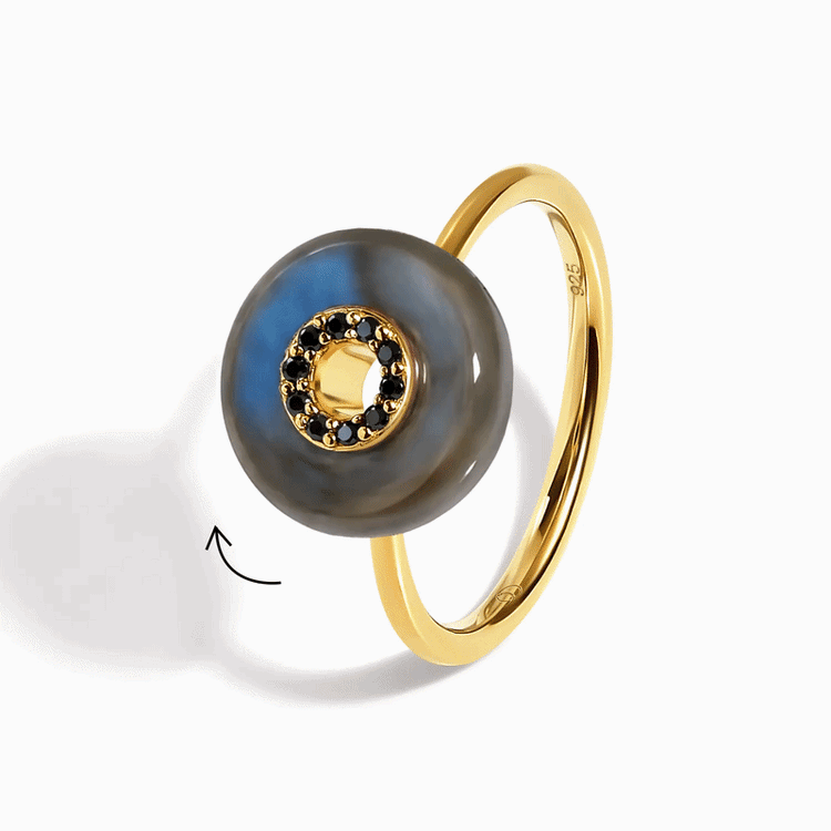 Labradorite Black Spinel Fidget Ring - Liora – Moon Magic