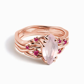 Rose Quartz Ruby Ring - Radiance