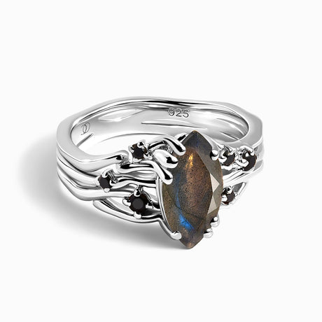 Labradorite Black Spinel Ring - Radiance