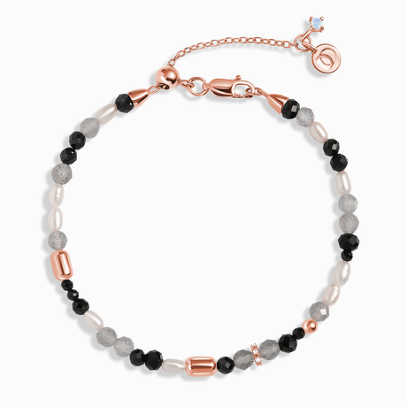 Labradorite Black Obsidian Beads Bracelet - Soft Armor