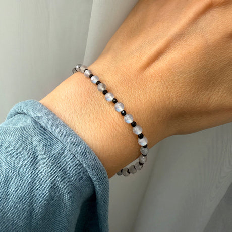 Labradorite Black Spinel Beads Bracelet - Power Shield