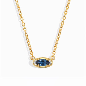 Blue Topaz Necklace - Evil Eye