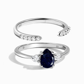 Blue Sapphire Lania Ring & Twinkling Band