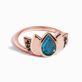Labradorite Ring - Divine Lotus