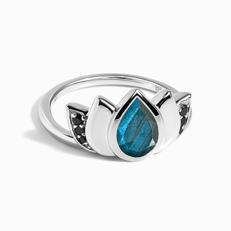 Labradorite Ring - Divine Lotus