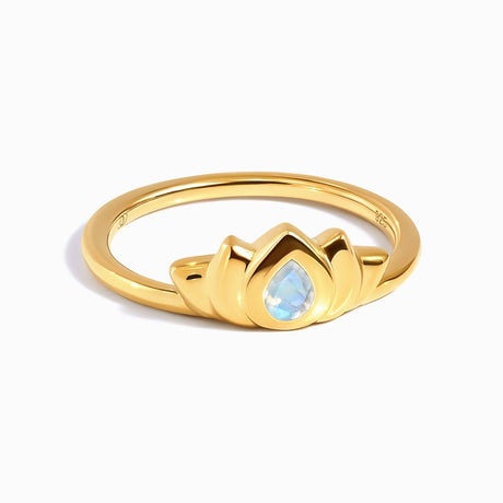 Moonstone Ring - Dainty Lotus