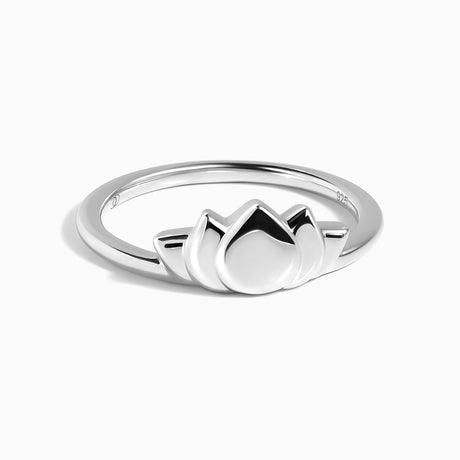 Silver Stacking Ring - Mini Lotus
