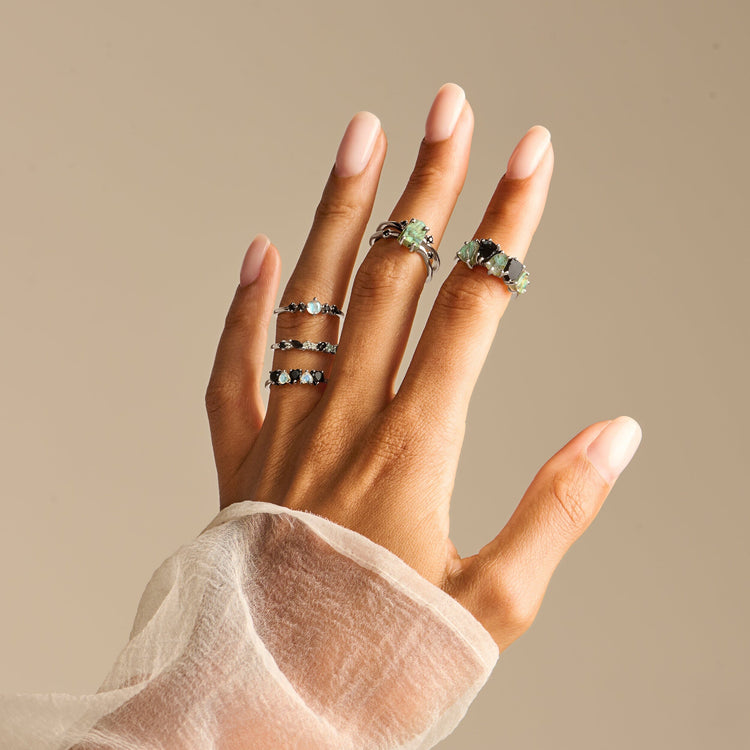 Black Obsidian Labradorite Ring - Crush – Moon Magic