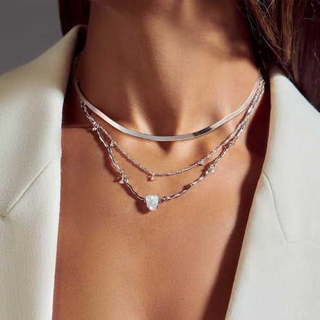 Flowing Necklace & Herringbone Chain
