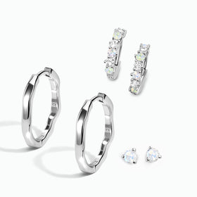 Moonstone Opal Bonny Hoops & Round Studs & Flow Hoops