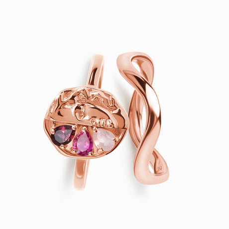 Pink Gradient Goddess Ring & Waves Band