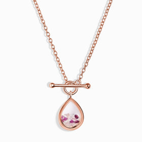 Rose Quartz Rhodolite T-Lock Necklace - Gem Glide