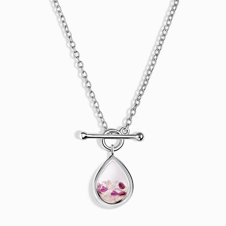 Rose Quartz Rhodolite T-Lock Necklace - Gem Glide