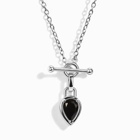Black Onyx Talis T-Lock Necklace - December Birthstone