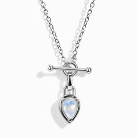 Moonstone T-Lock Necklace - June Birthstone