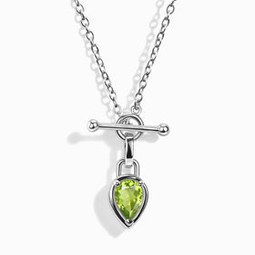 Peridot T-Lock Necklace - August Birthstone