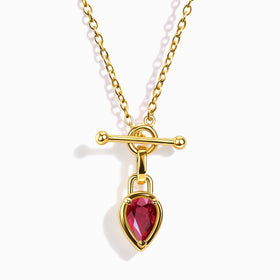 Ruby T-Lock Necklace - July Birthstone