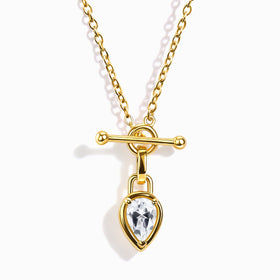 White Topaz Talis T-Lock Necklace - April Birthstone