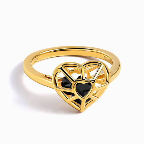 Black Obsidian Fidget Ring - Heart in Motion