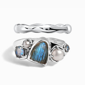 Labradorite Heirloom & Magma Rings