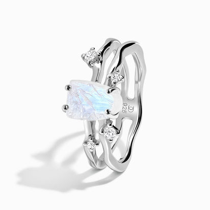 Moonstone Lab Diamond Flow Ring & Stardust Band – Moon Magic