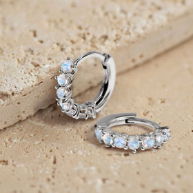 Moonstone Earrings - Bonny Hoops