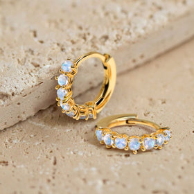 Moonstone Earrings - Bonny Hoops