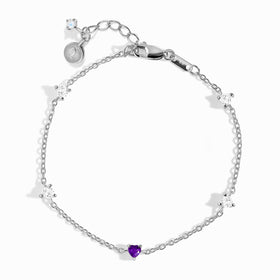 Amethyst Never Without My Gem Bracelet - February Birthstone