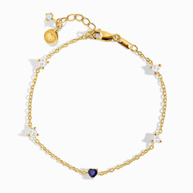 Blue Sapphire Never Without My Gem Bracelet - September Birthstone