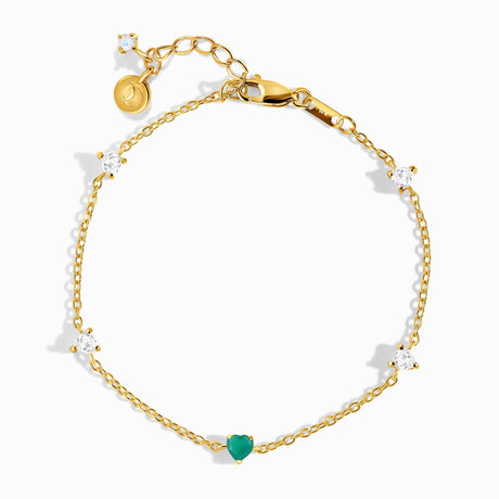 Green Onyx Never Without My Gem Bracelet - May Birthstone