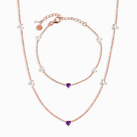 Amethyst Never Without My Gem Necklace & Bracelet - February Birthstone