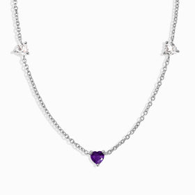 Amethyst Never Without My Gem Necklace - February Birthstone