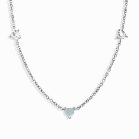 Aquamarine Necklace Never Without My Gem - March Birthstone