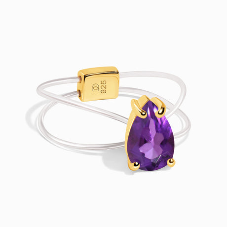 Amethyst Ring Floating Sway - February Birthstone
