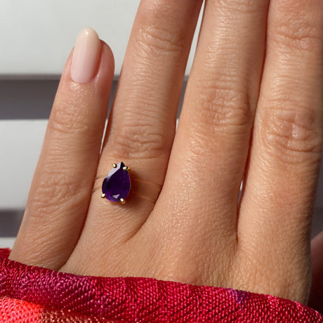 Amethyst Ring Floating Sway - February Birthstone