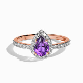 Amethyst Lab Diamond Ring - Tear of Joy