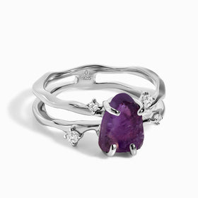 Raw Crystal Ring - Flow Amethyst