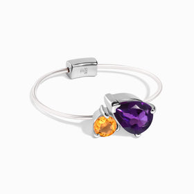 Floating Ring - Toi Et Moi Amethyst & Citrine