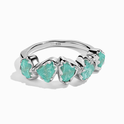 Raw Crystal Ring - Illuminated Amazonite