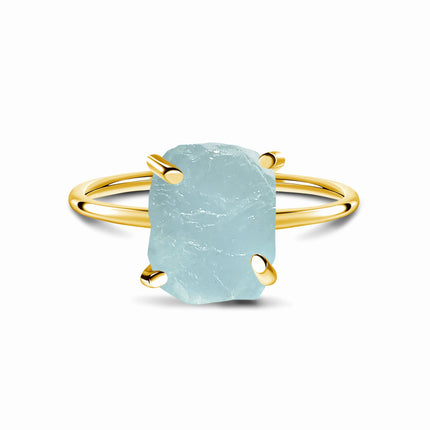 Raw Crystal Ring - Petite Aquamarine
