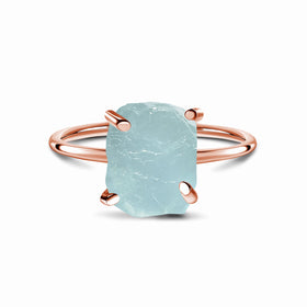 Raw Crystal Ring - Petite Aquamarine