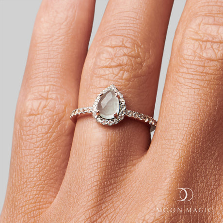 Aquamarine Lab Diamond Ring - Tear of Joy