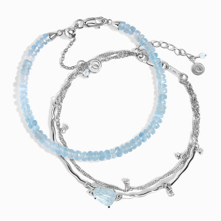 Aquamarine Bracelet Stack - Fearless