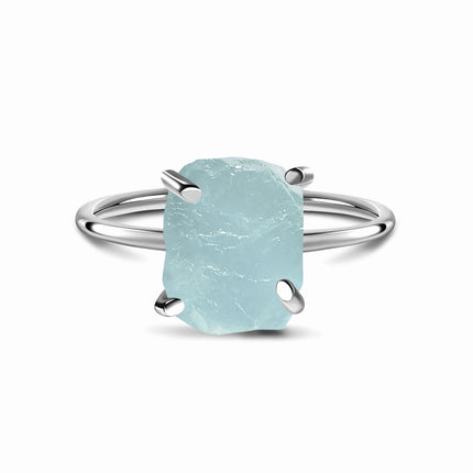 Raw Crystal Ring - Petite Aquamarine