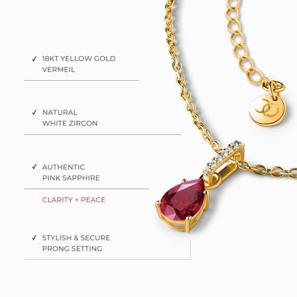 Ruby Birthstone Sway Necklace & Herringbone Chain