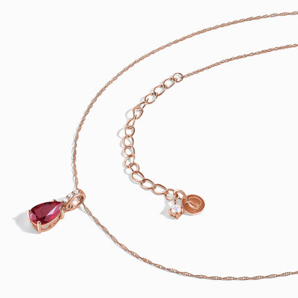 Ruby Lab Diamond Necklace Sway - July Birthstone