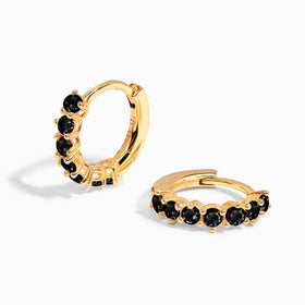 Black Onyx Earrings - Bonny Hoops