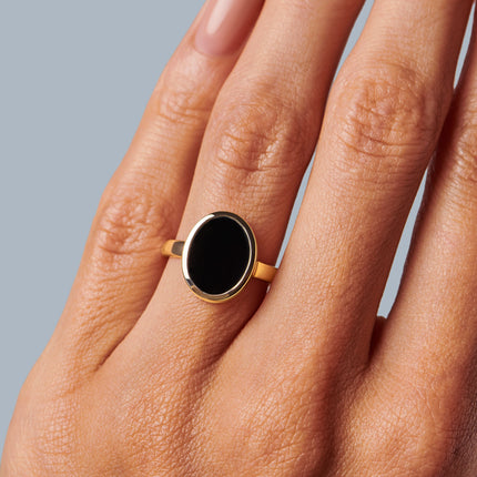 Crystal Ring - Enfolded Black Onyx