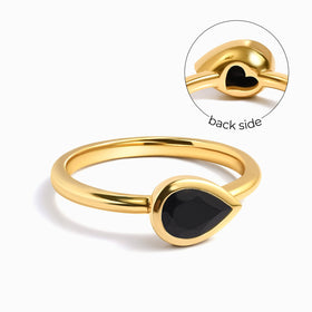 Black Obsidian Ring - Secret Heart